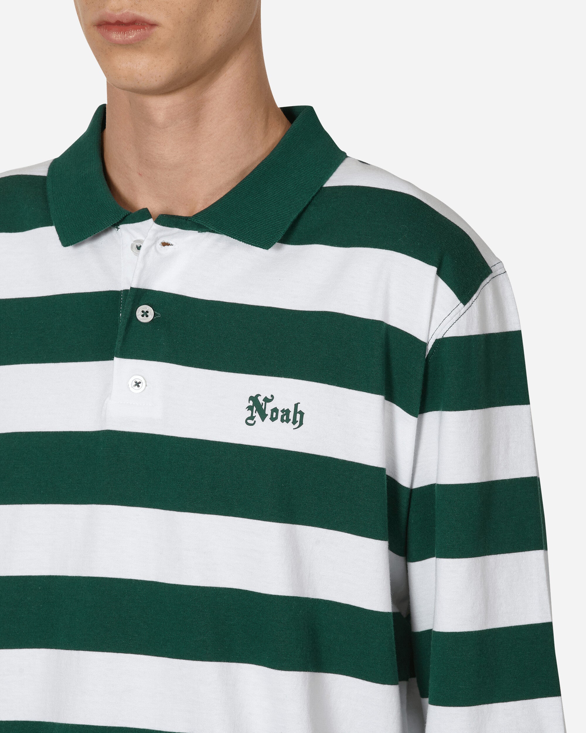 Noah Jersey Long Sleeve Polo Green/White T-Shirts Polo KN132FW23 FGN