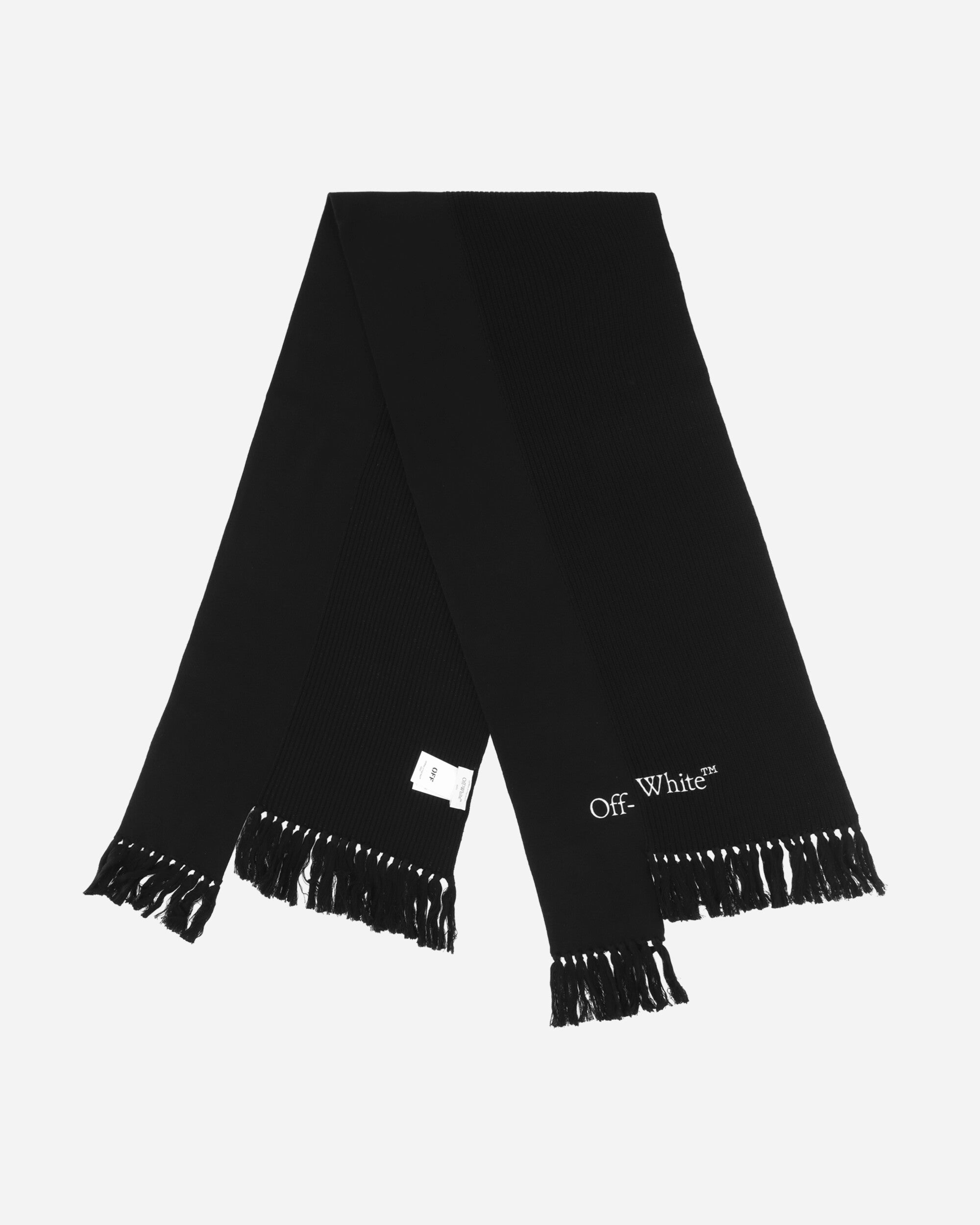 Off-White Glitch Bookish Knit Scarf Black/White Gloves and Scarves Scarves and Warmneck OMMA051F23KNI001 1001