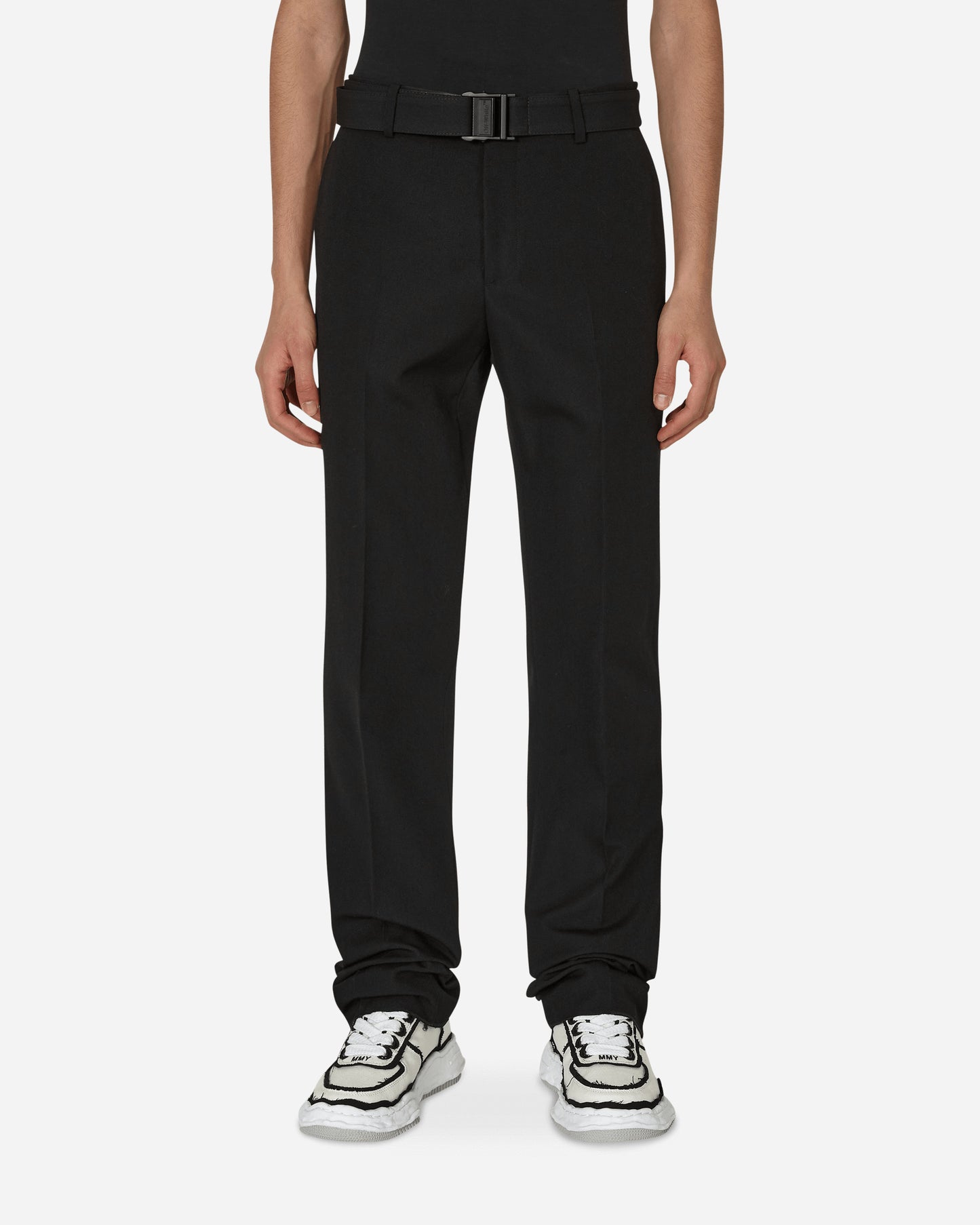 Off-White Buckle Dry Wool Slim Pant Black Pants Trousers OMCA214F22FAB002 1000