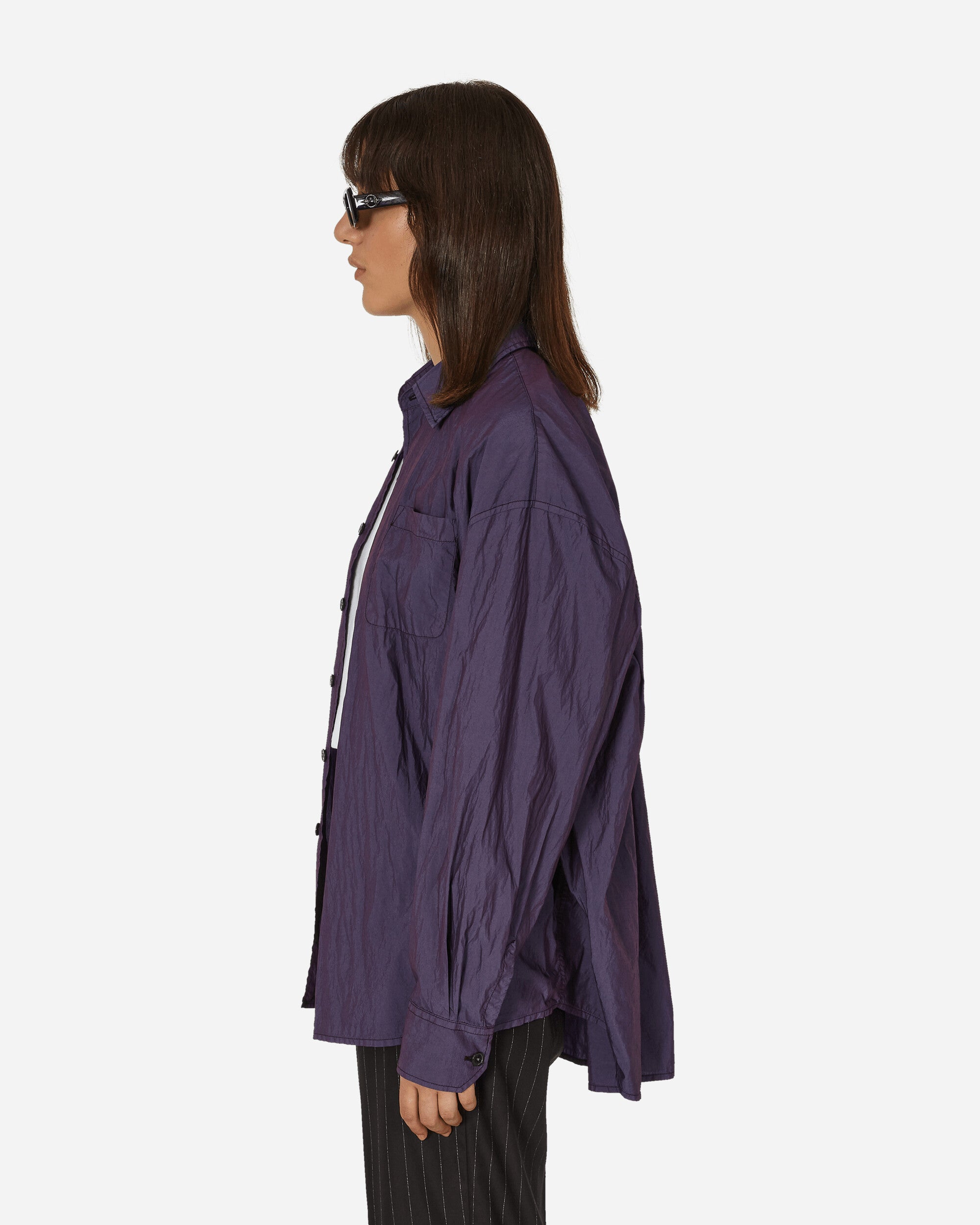 Our Legacy Borrowed Shirt Blackcurrant Parachute Poplin Shirts Longsleeve Shirt M4232BBP 1