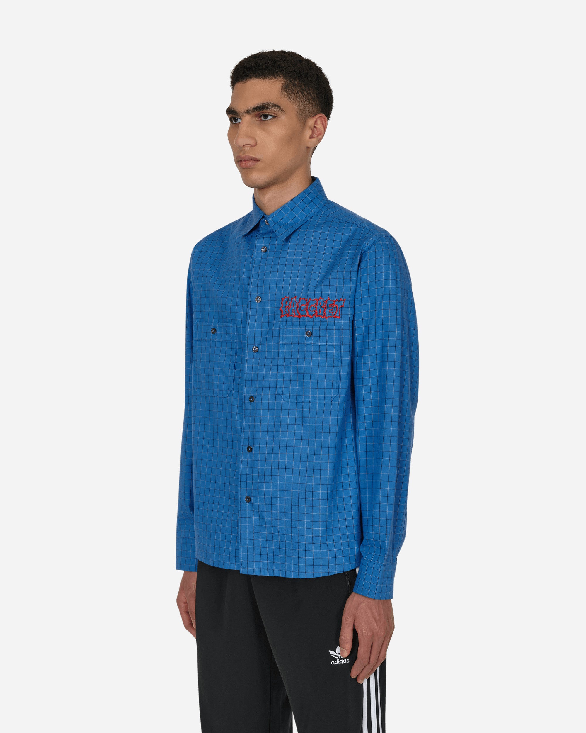 Paccbet Two Pocket Logo Shirt Woven Blue Shirts Longsleeve PACC10B005 1