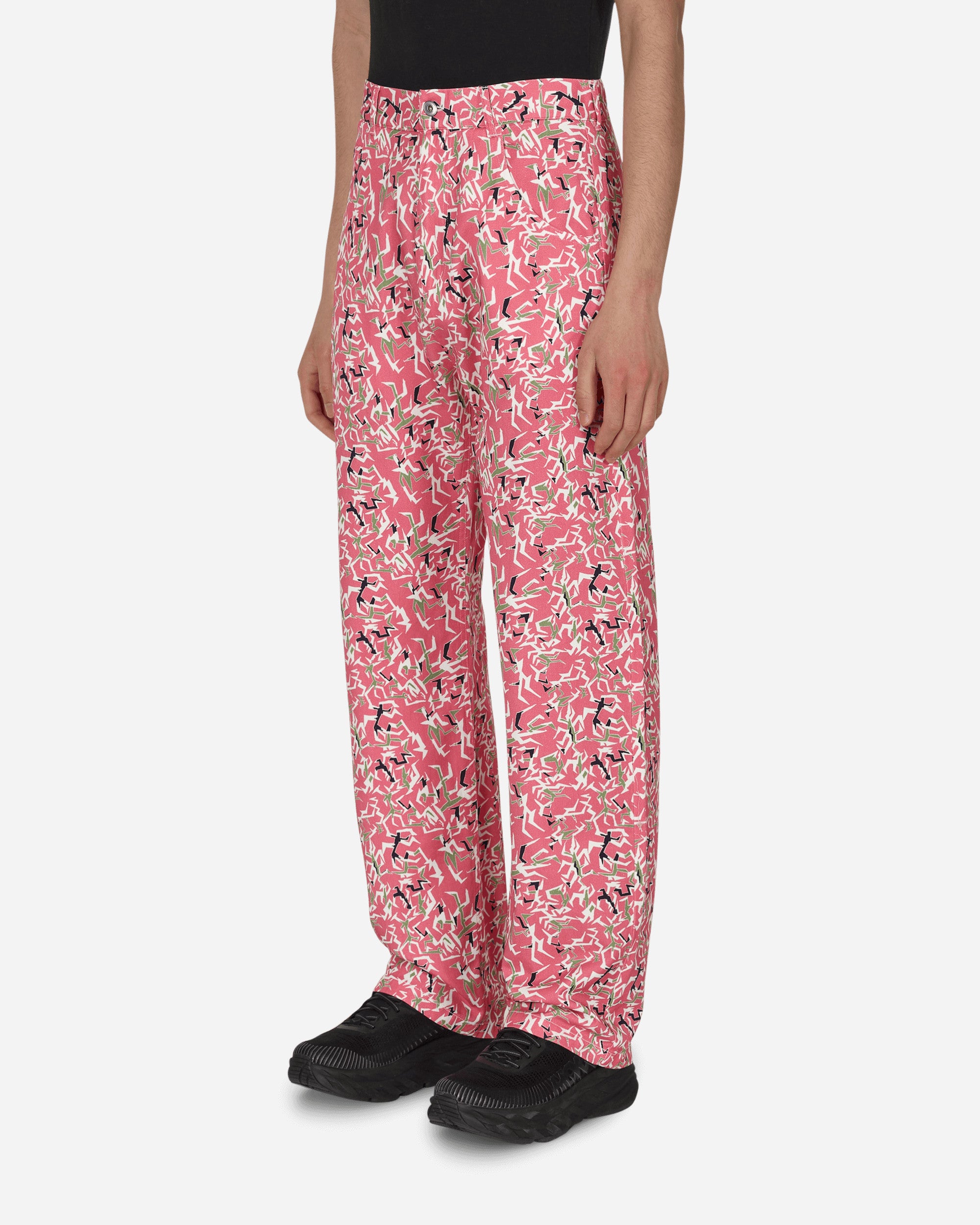 Paccbet Workwear Floral Pants Woven Pink Pants Trousers PACC10P007 1