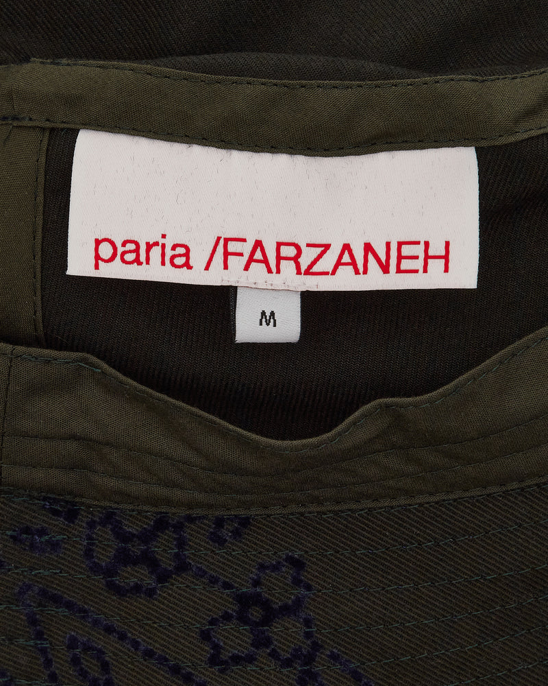 Paria Farzaneh Green Flock Hat Multicolor Hats Caps PFA0028 001