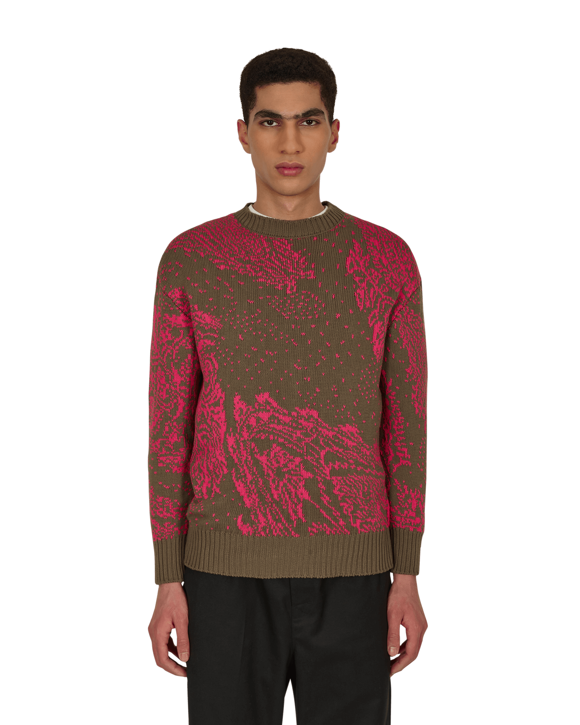 Paria Farzaneh Chocolate Multi Knitwears Sweaters PFK0009 001