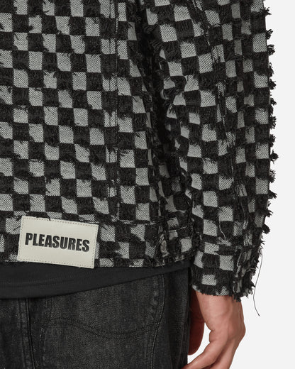 Pleasures Curfew Checker Trucker Jacket Black Coats and Jackets Jackets P23F002 BLACK