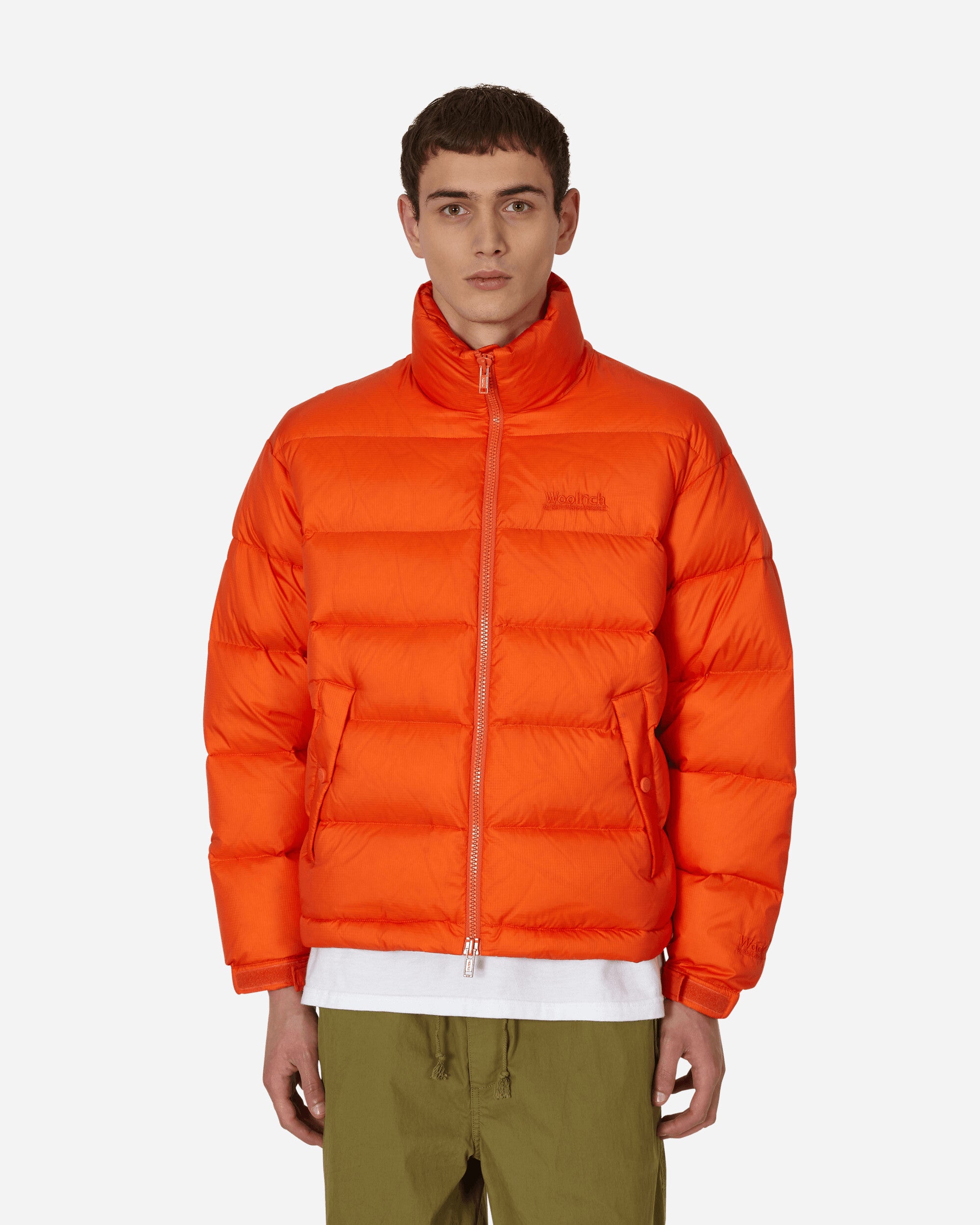 Woolrich Nylon Ripstop Down Jacket Orange
