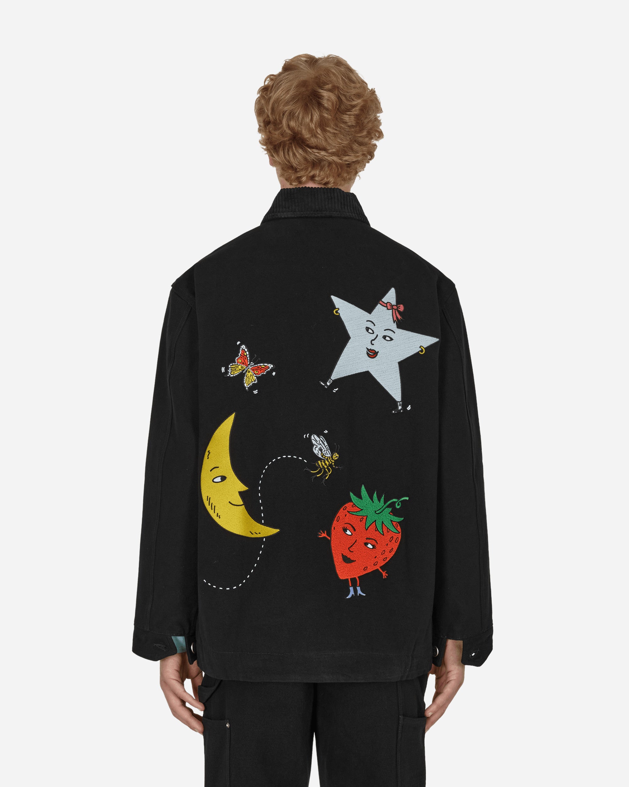 Sky High Farm Workwear Canvas Embroidered Chore Jacket Black Coats and Jackets Jackets SHF02C008 1