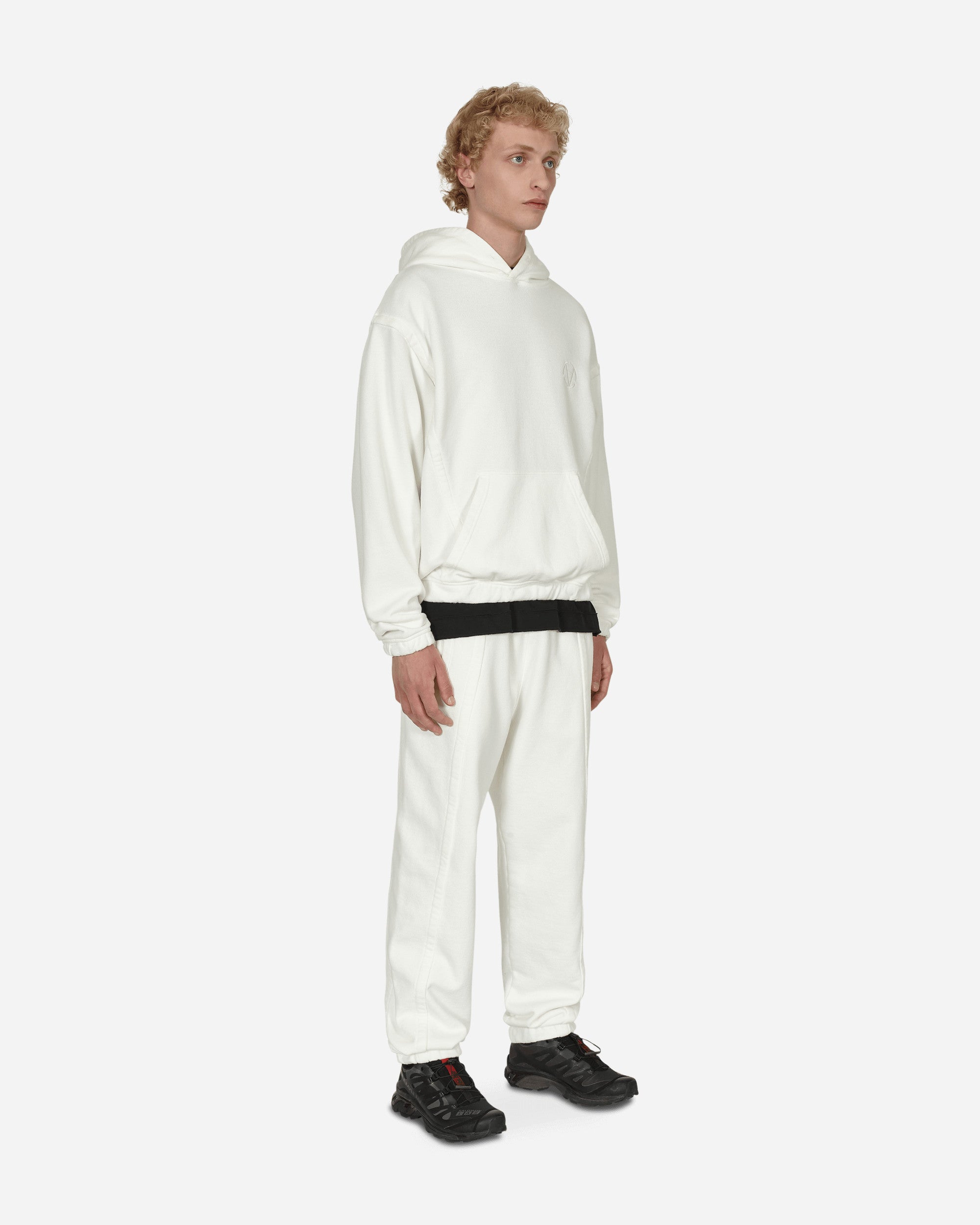 Panel Basic Hooded Sweatshirt White