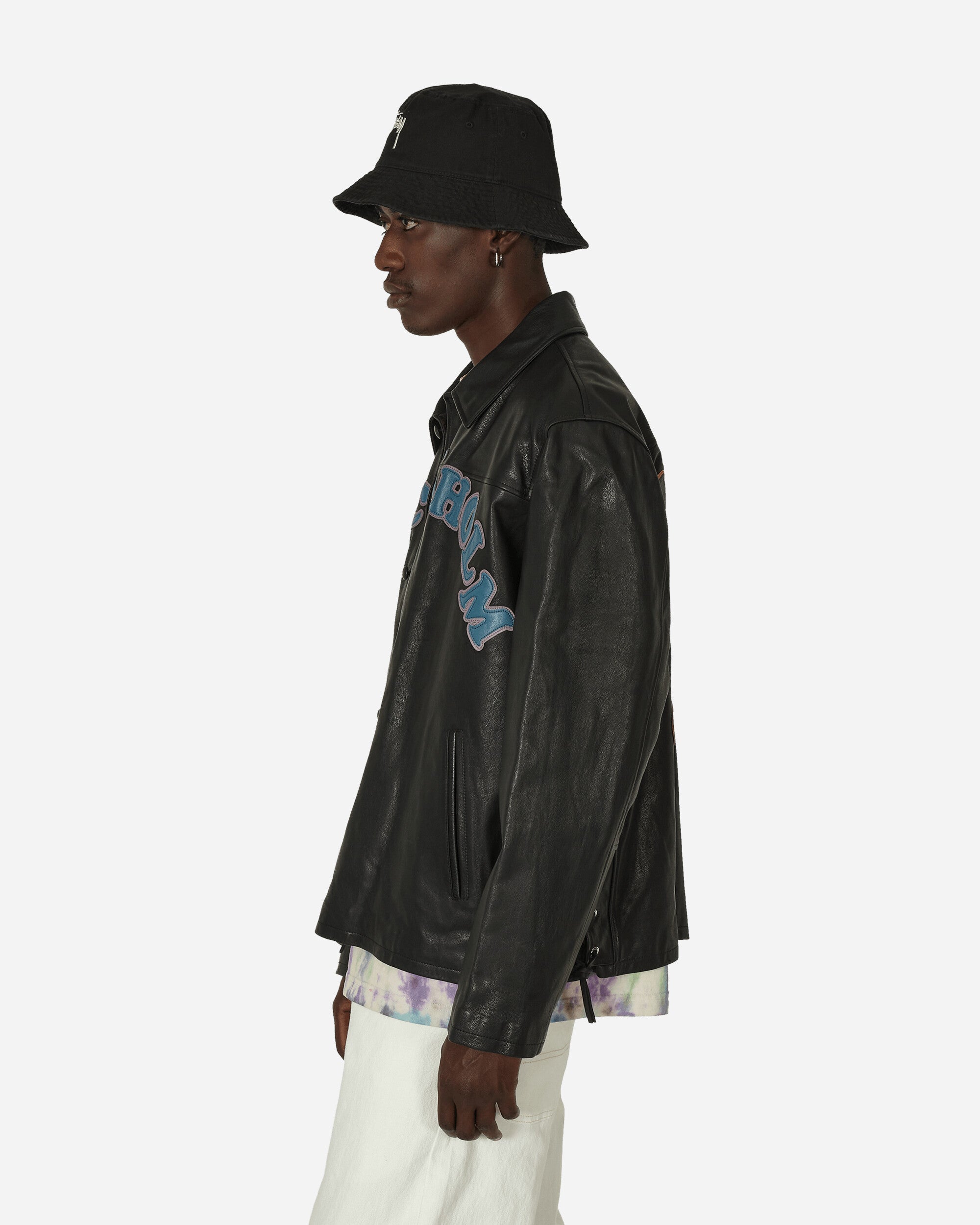 Stockholm (Surfboard) Club Coach Leather Jacket Black Coats and Jackets Leather Jackets CU9B90 001