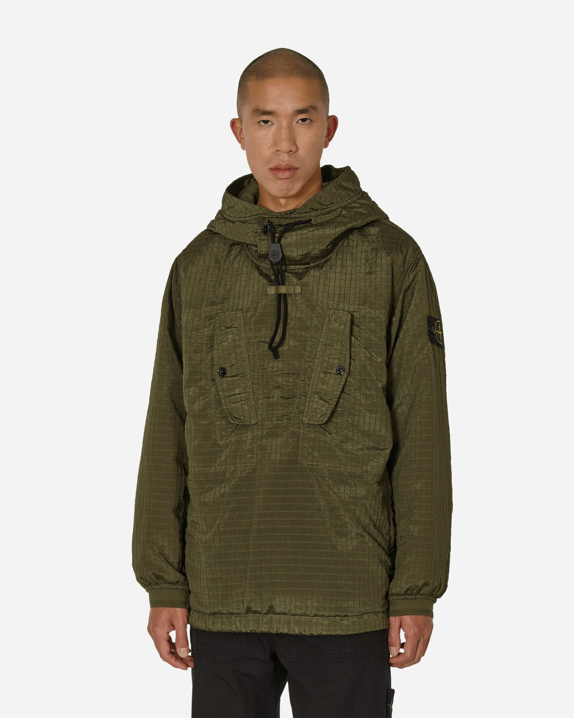 Macro Ripstop Nylon Metal Anorak Jacket Olive