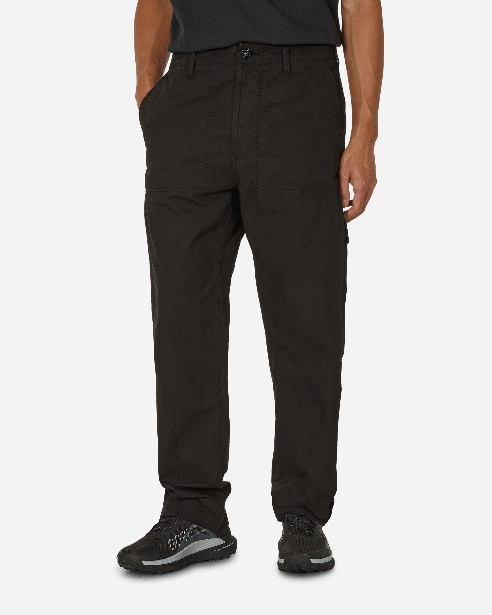 Cotton Gabardine Chino Trousers Black