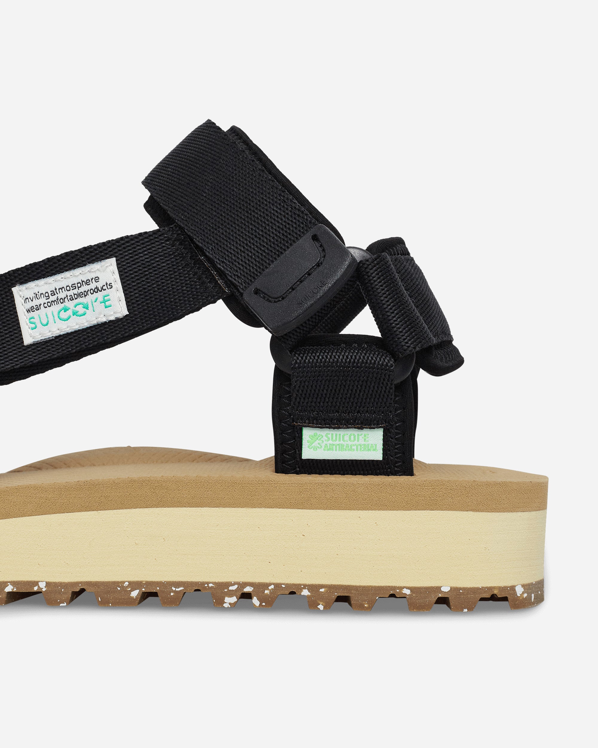 Suicoke Depa-2Cab-Eco Black X Beige Sandals and Slides Sandal OG-022-2Cab-ECO- BLB