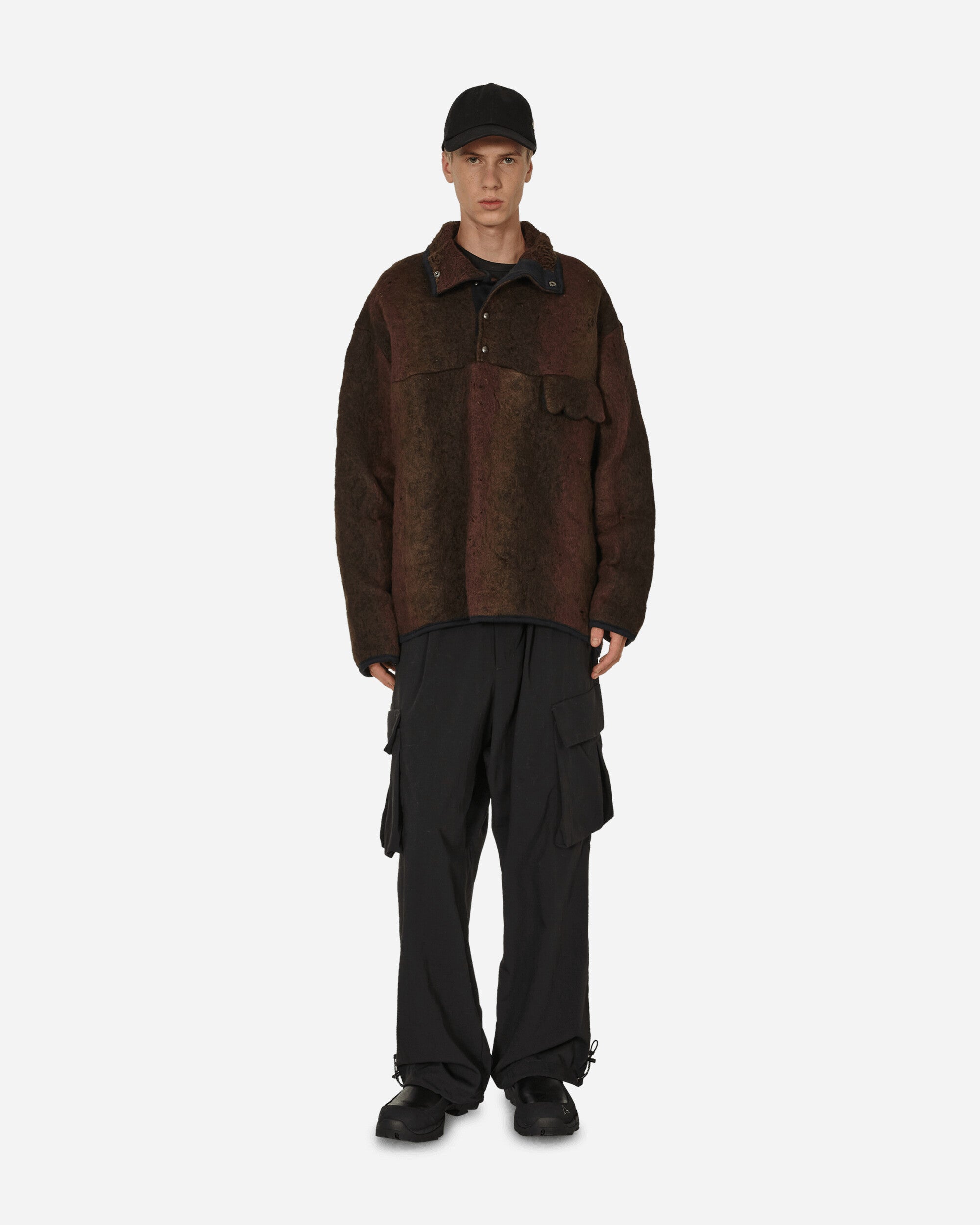 Doomboh Button-Up Pullover Brown