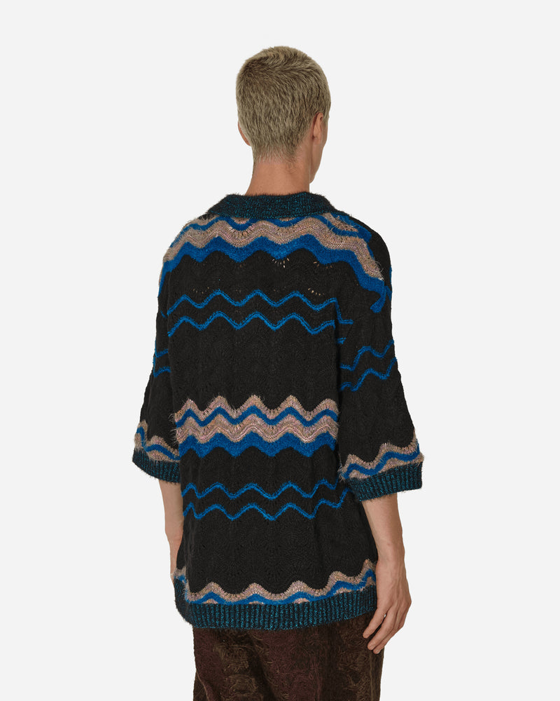 Vitelli Northern Soul Knit Polo Black/Blue Knitwears Sweaters VIT0041W J14