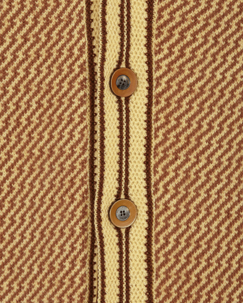 Wales Bonner Clarinet Cardigan Pale Yellow/Brown Knitwears Cardigans UA22KN12-KN04 150