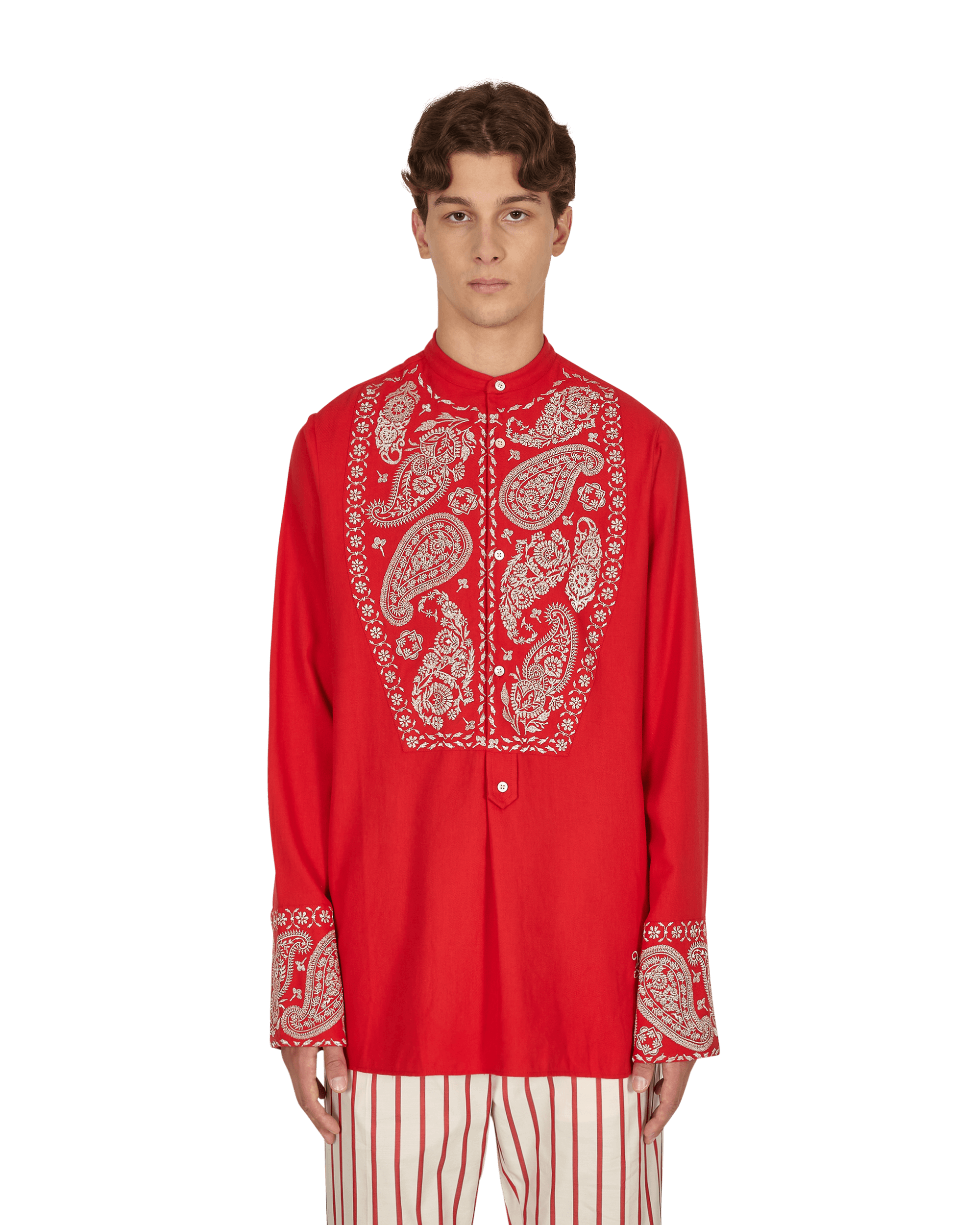 Menelik Embroidered Shirt Red